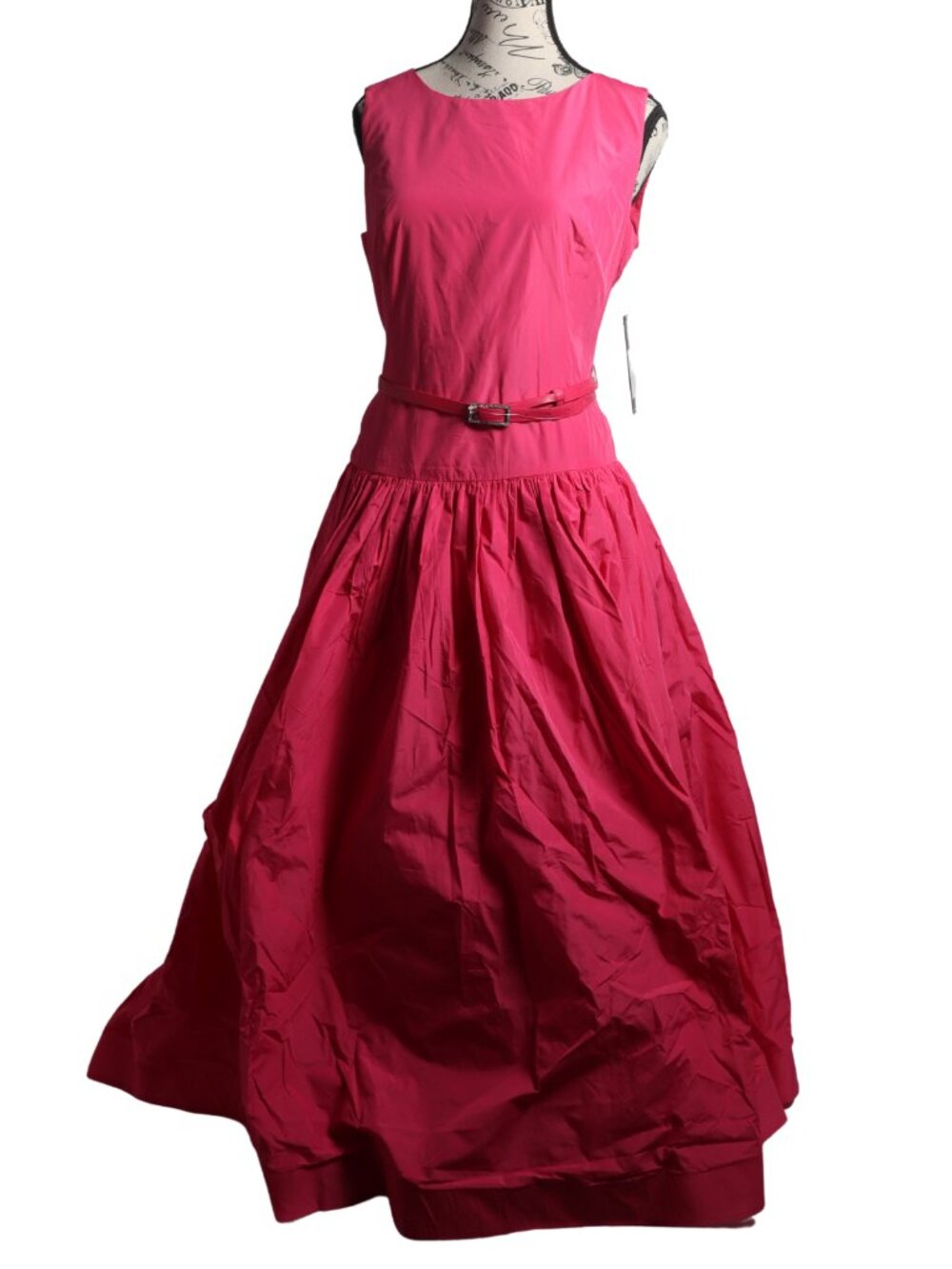 NWT Karl Lagerfeld Paris Women’s Pink Midi Dress Size 8 Belted Fit & Flare $228